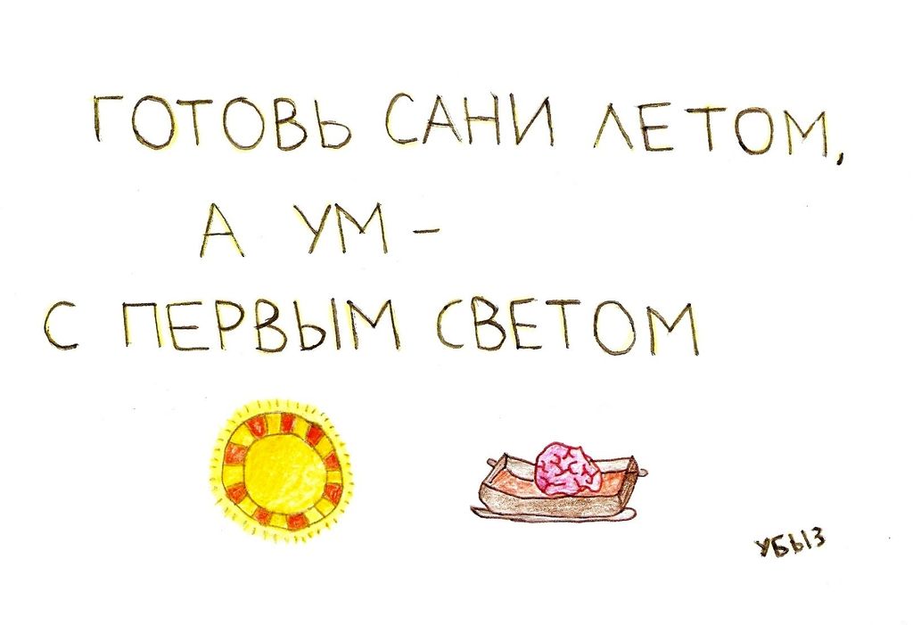 Переосмысленные пословицы, Готовь сани летом, а ум - с первым светом — discours.io