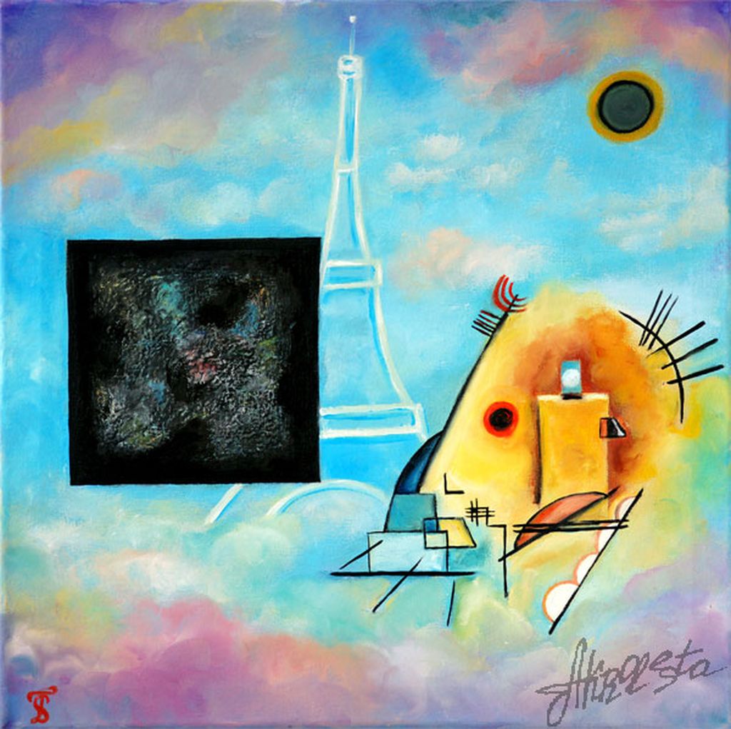 JazzArt: импровизации на темы великих. Попробуйте угадать художника, не читая названий, Разговор Каземира Малевича с Василием Кандинским на фоне Эйфелевой башни — discours.io