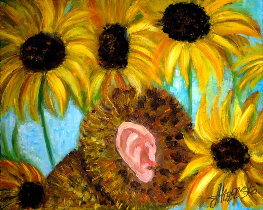 JazzArt: импровизации на темы великих. Попробуйте угадать художника, не читая названий, Портрет Винсента ван Гога в подсолнухах — discours.io