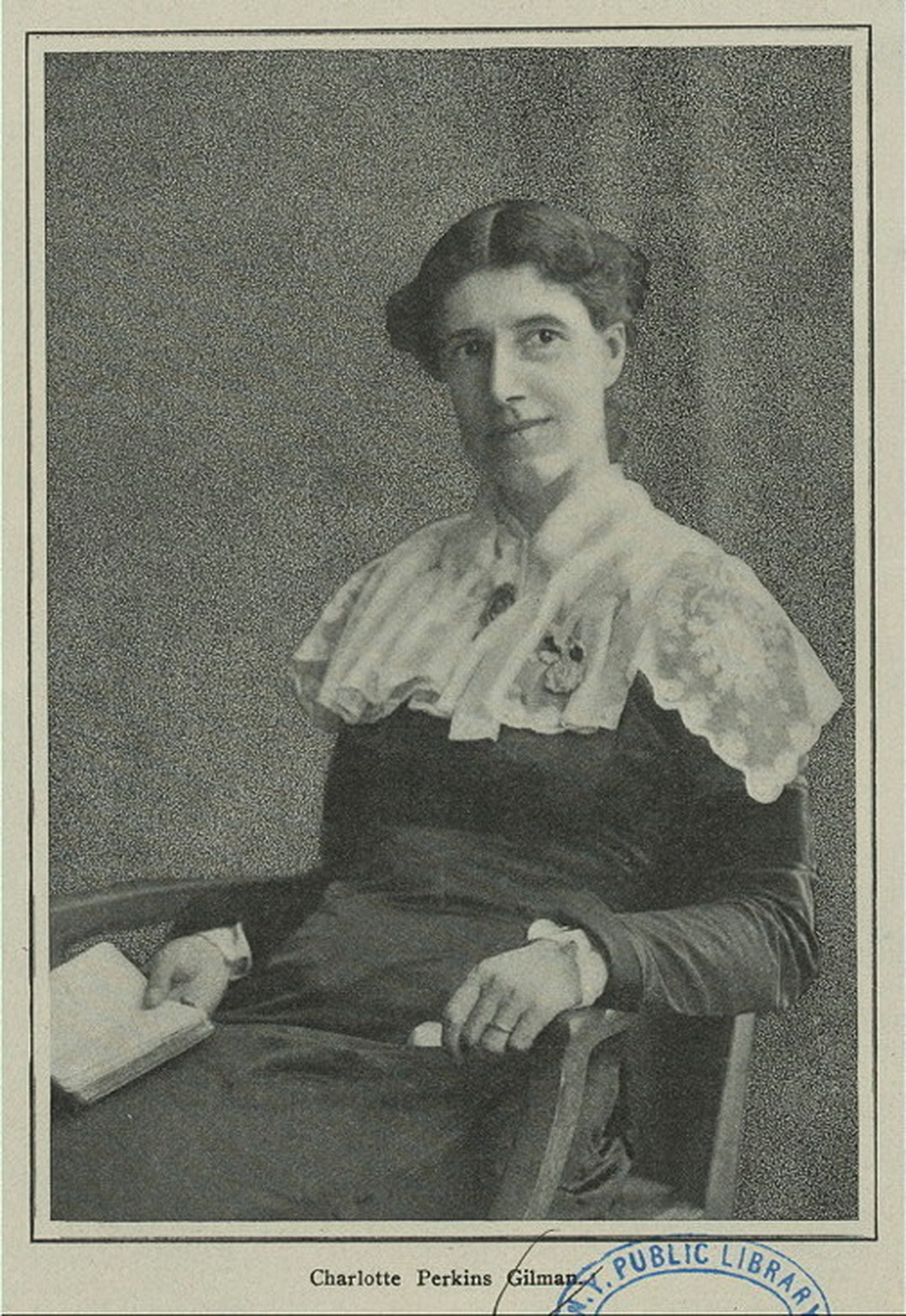 Шарлотта Перкинс Гилман (1860–1935) — американская писательница, феминистка, социологиня, преподавательница. Самое известное ее произведение, «Желтые обои», было написано после тяжелой борьбы Гилман с послеродовым психозом / NYPL Digital Gallery, The