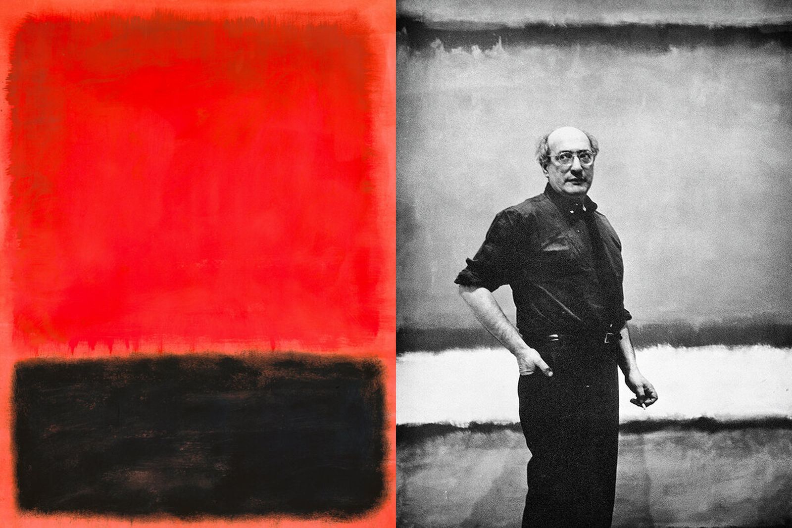 Марк Ротко, Композиция, 1959. Музей Леопольда, Вена / Марк Ротко, 1961. © Kate Rothko Prizel und Christopher Rothko