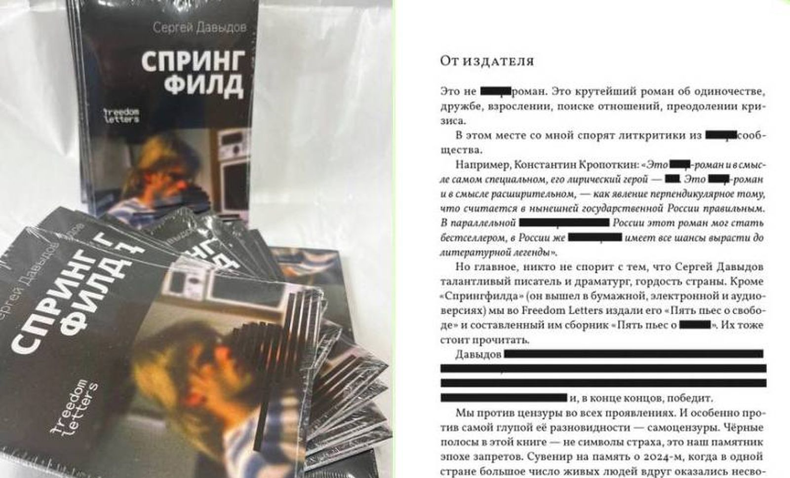 Зацензуренная версия «Спрингфилда» в России / Из телеграм-канала Freedom Letters