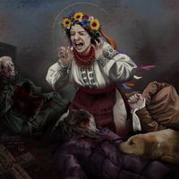 «Make art not war». Антивоенная выставка художников мира, «Плач Украины-Матери» — миниатюра