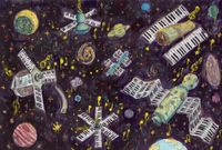 Музыкальные картинки, Музыка в космосе (Клавиши на солнечных батареях) — миниатюра