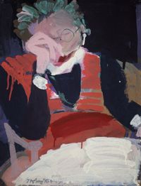 «Страницы из жизни пятен». Красота повседневности в экспрессионистской живописи Арона Зинштейна, Грустная дама — миниатюра