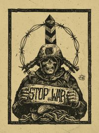 «Make art not war». Антивоенная выставка художников мира, «Stop the war» Константин Ананас — миниатюра