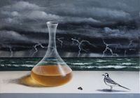 Хинкали, копченый сулугуни и саперави. Живописная Грузия в натюрмортах с национальной едой, «Трясокузка». 2021 — миниатюра