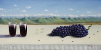 Хинкали, копченый сулугуни и саперави. Живописная Грузия в натюрмортах с национальной едой, «Свадьба в Кахетии». 2023 — миниатюра