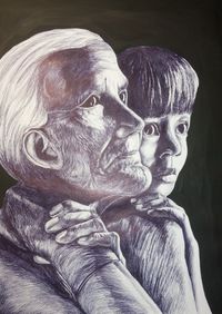 Back to black: тревога, испуг, скорбь и стойкость в гиперреалистичных портретах жителей Украины,  — миниатюра
