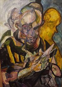 Интроспекция, Портрет Дмитрия Никитина
(смешанная техника\бумага
89х65) — миниатюра