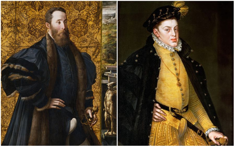 Слева: Пьетро Мария Росси, граф Сан-Секондо. Пармиджанино. 1535–1538. Справа: Инфант Дон Карлос. Алонсо Санчес Коэльо. 1564 / Wikimedia Commons Слева: Пьетро Мария Росси, граф Сан-Секондо. Пармиджанино. 1535–1538. Справа: Инфант Дон Карлос. Алонсо Санчес Коэльо. 1564 / Wikimedia Commons
