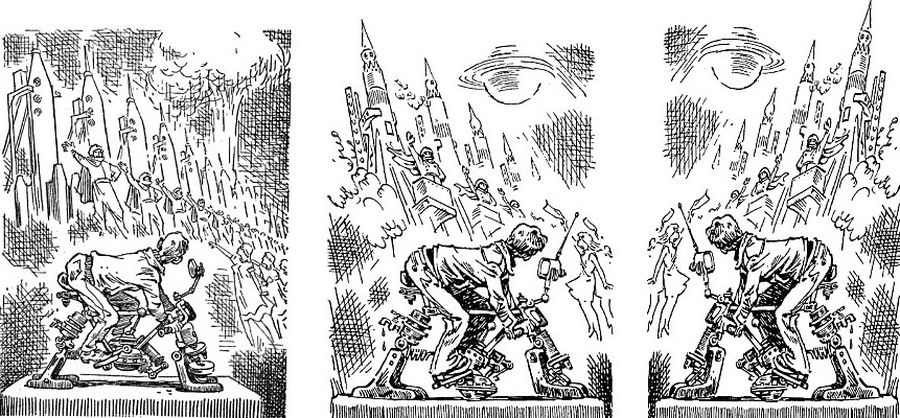 Иллюстрации Евгения Мигунова к книге братьев Стругацких «Понедельник начинается в субботу» Иллюстрации Евгения Мигунова к книге братьев Стругацких «Понедельник начинается в субботу»
