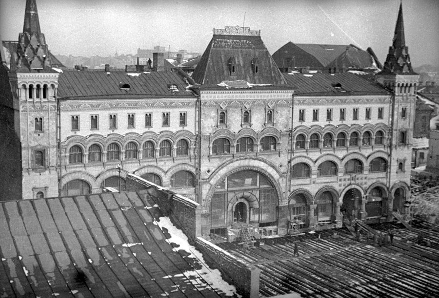 Процесс передвижки Саввинского подворья, 1938 год Процесс передвижки Саввинского подворья, 1938 год